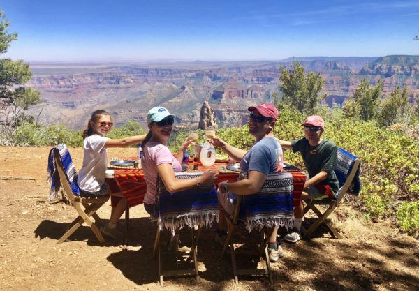 Lunch is served on the rim of the Grand Canyon